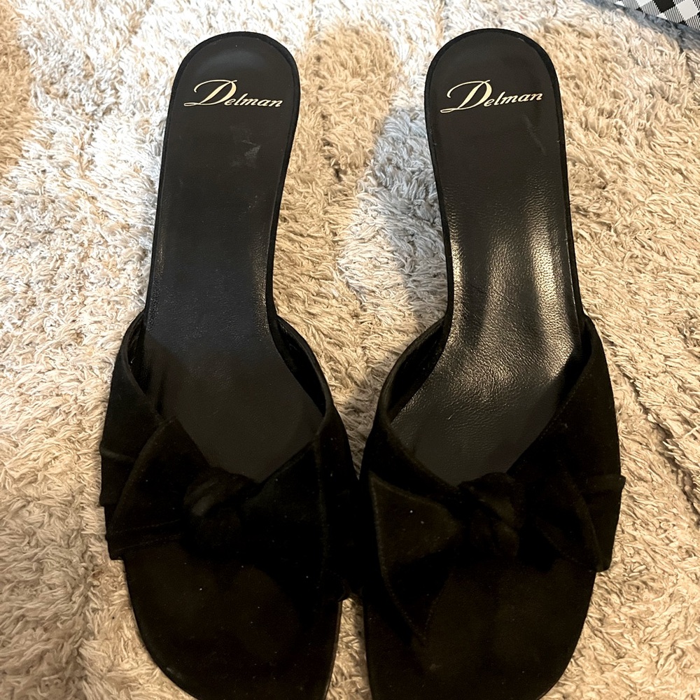 SOLD: Delman BANG-KS BLACK SUEDE